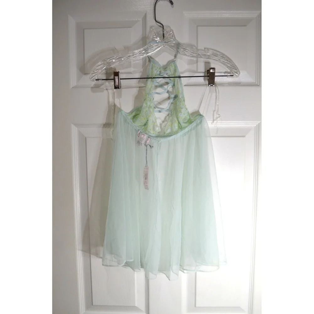 NWT Victoria's Secret Chemise / Lingerie Mint Green, Sheer, Lace, Size XS